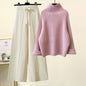 Sweater Lace-up Cropped Drooping Wide Leg Pants Suit