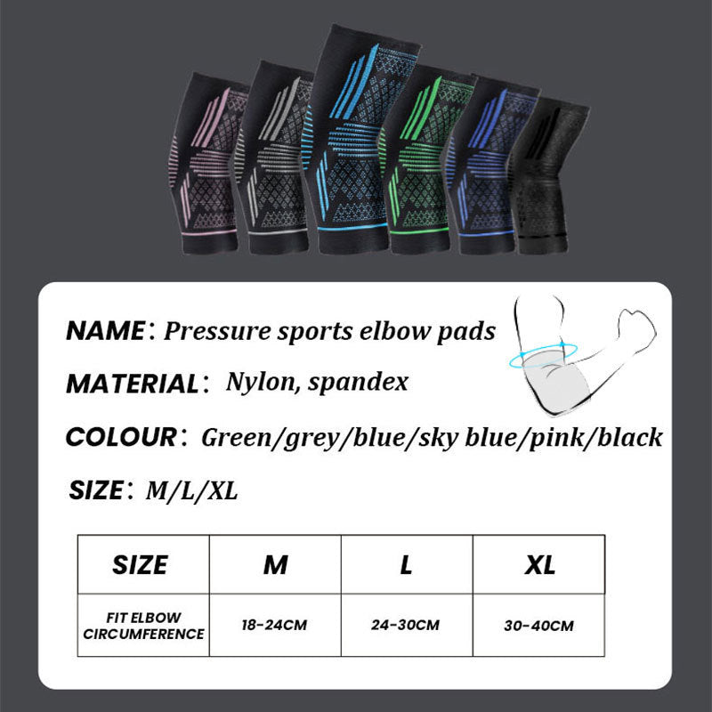 Sports Elbow Guard Four-sided Elastic Compression Knit Breathable Nylon Elbow Pads
