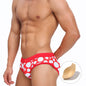 Men's Triangle Printed Swimming Trunks With Cups