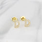 Ins European And American Diamond English Alphabet Letter Earrings