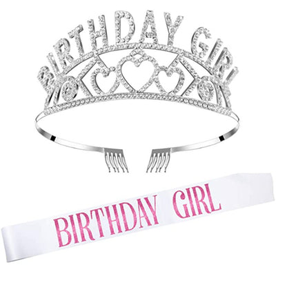 Flash Diamond Birthday Crown Party Decoration Headband Prom Headwear Set