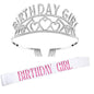 Flash Diamond Birthday Crown Party Decoration Headband Prom Headwear Set