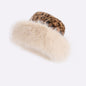 Autumn And Winter Plush Leopard Print Mongolian Cap Thickened Cold Protection