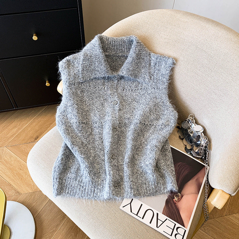 Design Sense Twist Knitted Vest Women