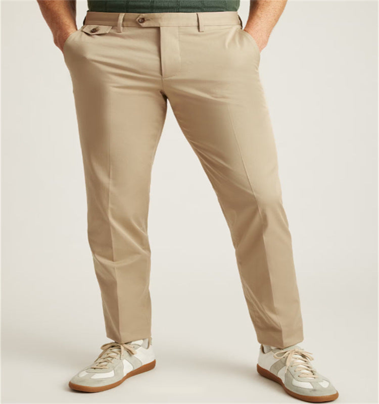 Men's Formal Wear Solid Color Buttons Casual Suit Pants