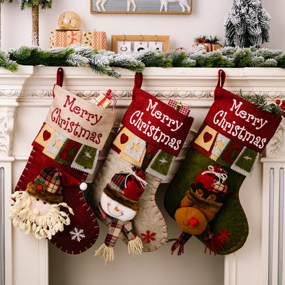 New Christmas Decorative Supplies High-end Cartoon Christmas Decorative Socks Pendant