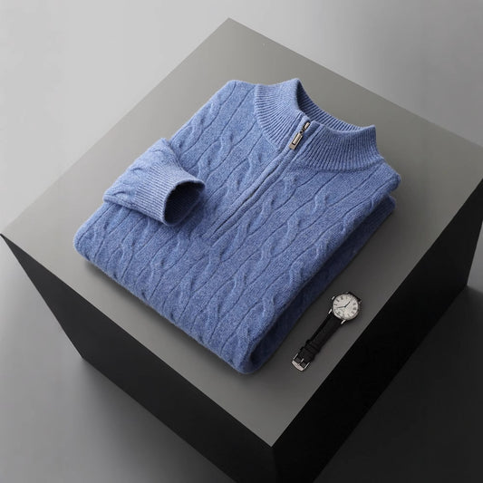 Jacquard Double-strand Thickened Long-sleeved Sweater