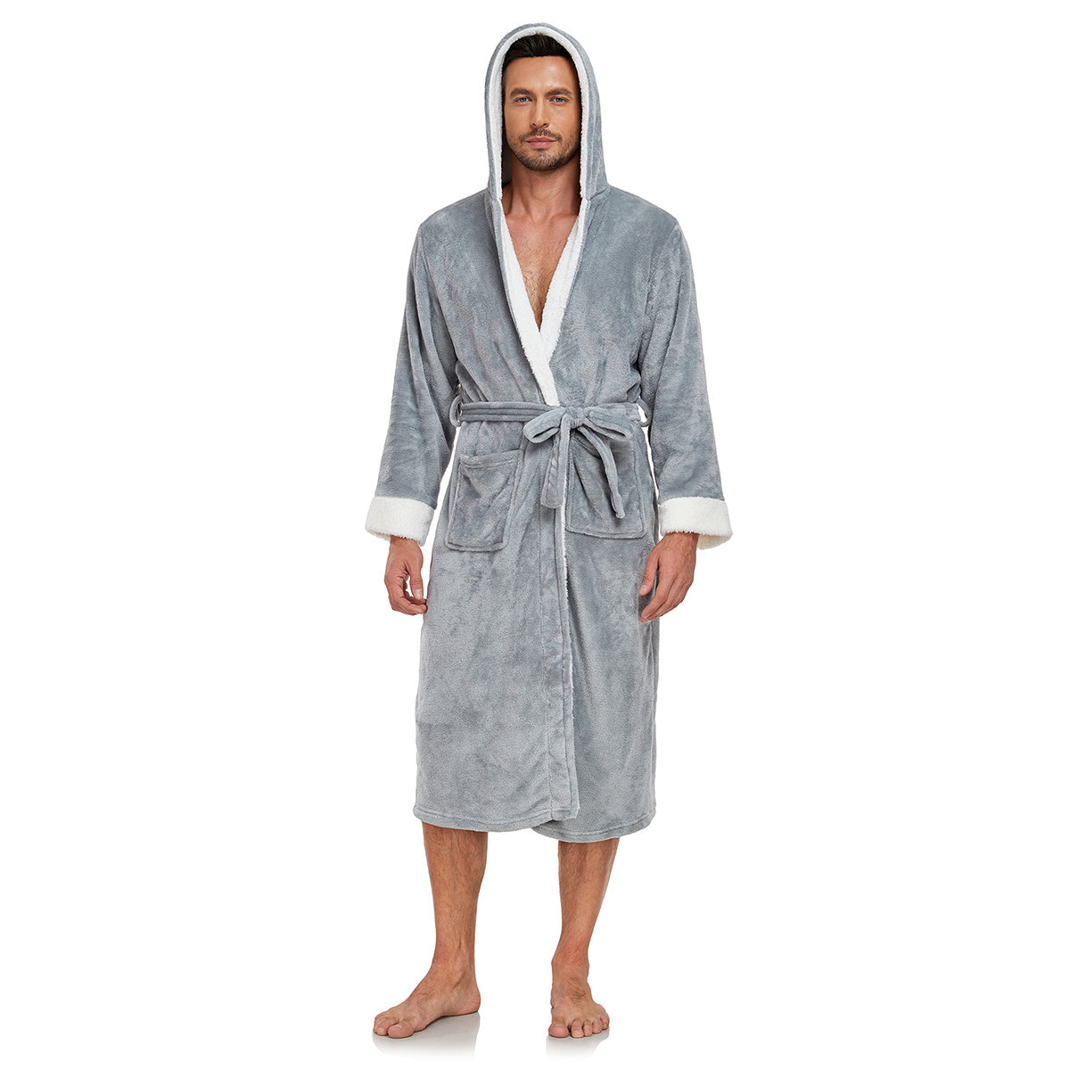RONGTAI Ladies Long Fleece Bathrobe