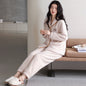 Flannel Thick Warm Long Sleeves Coral Fleece Couple Pajamas Suit