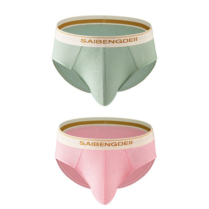 Men's Thin Breathable Sexy Briefs U Convex Big Bag Comfortable Solid Color Simple