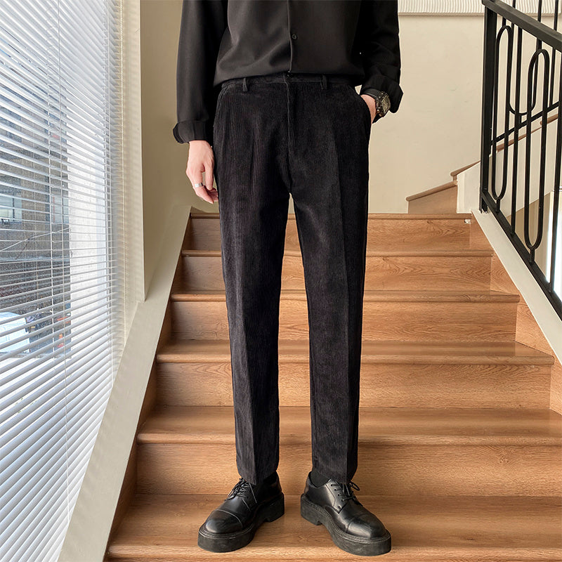 Non-ironing All-matching Lightly Mature Boys Straight-leg Pants Trousers