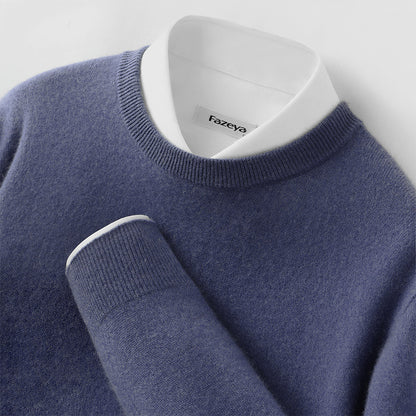 Men's Long Sleeve Pullover Business Casual Sweater Autumn And Winter Wild Thickened