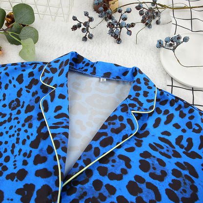 Fashion Leopard Print Pajamas Suit Women