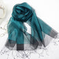 Fashionable And High Grade Lady Silk Double Layer Elegant Silk Scarf