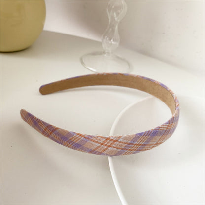 Super Sweet Plaid Flower Solid Color Fabric Headband
