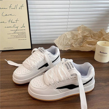 Dopamine Color Matching Classic Preppy Style Raise The Bottom Four Seasons Women's Board Shoes