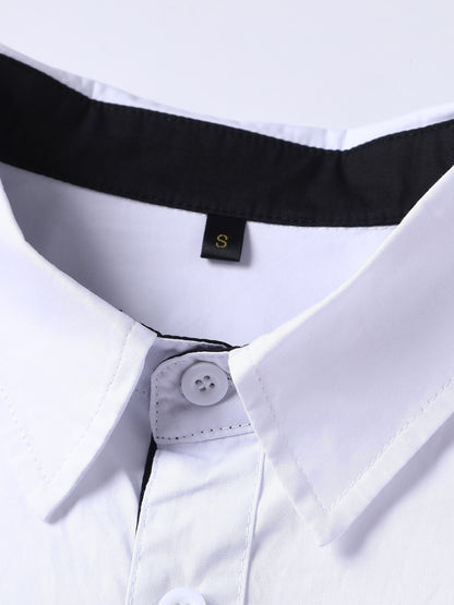 A Cool And Casual Long-sleeved Shirt In Contrasting Colors For A Teenage Man