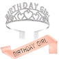 Flash Diamond Birthday Crown Party Decoration Headband Prom Headwear Set
