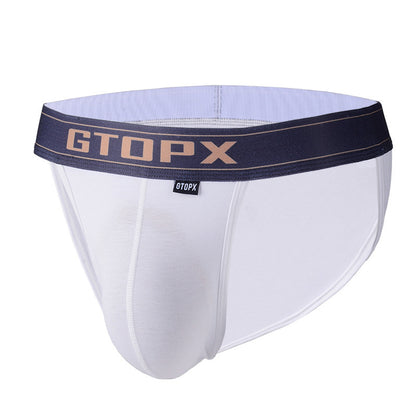 Single Layer High Fork Thin U Convex Men's Briefs Sexy Low Waist