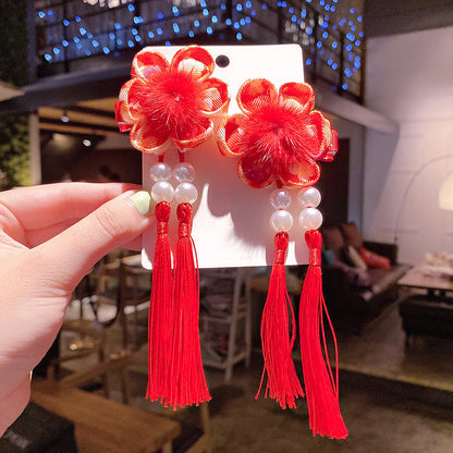 Girl costume fringe stepping Chinese style hairpin