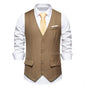 New Men's Solid Color Suit V-neck Single Breasted Chain Vest