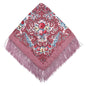 Women's Fringed Cotton And Linen Printed Square Scarf
