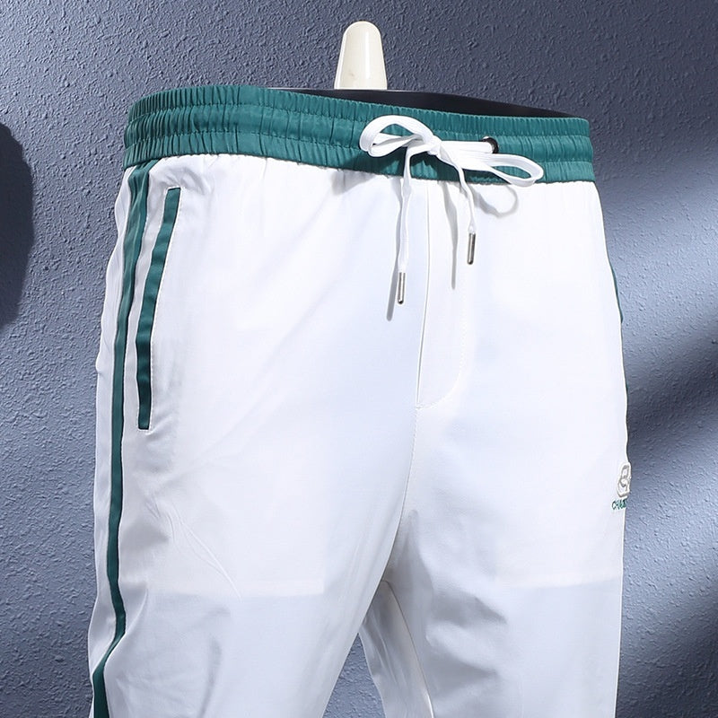 Ice Silk Breathable Stretch Slim-fitting Ankle-tied Skinny Sports Pants