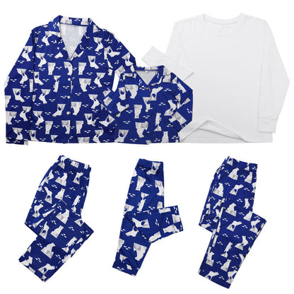 Home service suit, casual printed two-piece pajamas, parent-child wear
