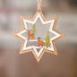 Christmas tree small pendant wooden five-pointed star bell pendant gift Christmas decoration wooden