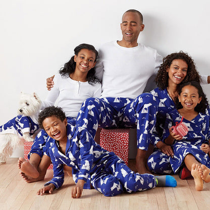 Home service suit, casual printed two-piece pajamas, parent-child wear