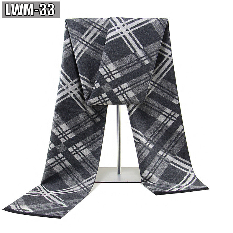 Men's Scarf European And American Cashmere Autumn And Winter Business Plaid