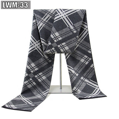 Men's Scarf European And American Cashmere Autumn And Winter Business Plaid