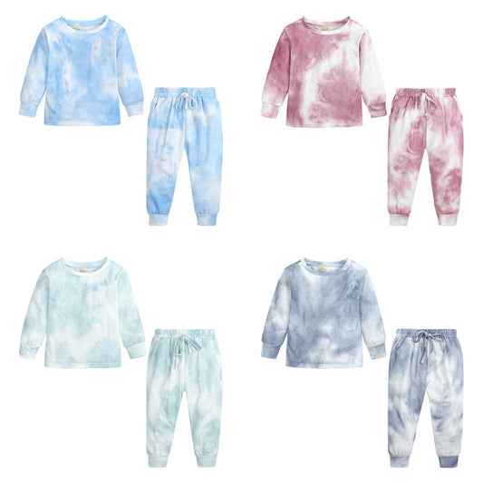 New Tie-Dye Printed Parent-Child Fashion Two-Piece Suit