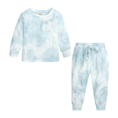New Tie-Dye Printed Parent-Child Fashion Two-Piece Suit