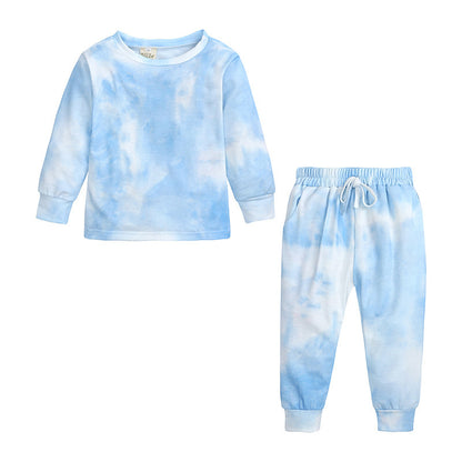 New Tie-Dye Printed Parent-Child Fashion Two-Piece Suit