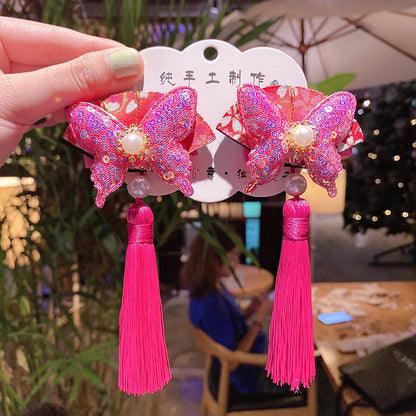 Girl costume fringe stepping Chinese style hairpin