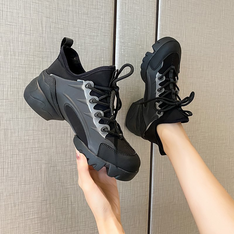 Black Samurai Sneakers Women Korean Style Platform Women's Shoes