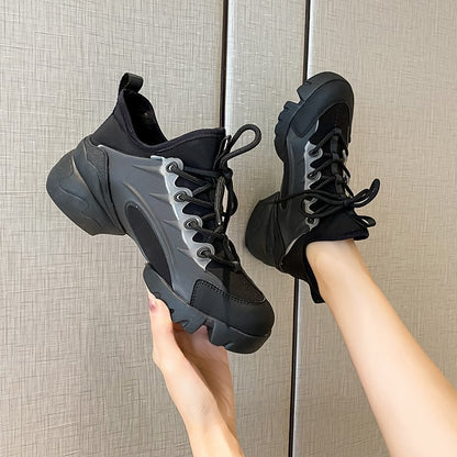 Black Samurai Sneakers Women Korean Style Platform Women's Shoes