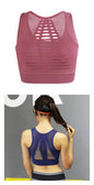 Shockproof sports bra women running gathered quick-drying hollow back underwear