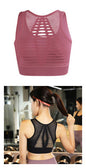 Shockproof sports bra women running gathered quick-drying hollow back underwear