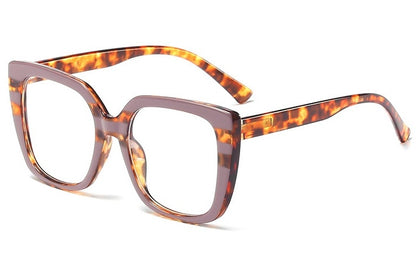 Large Frame Spring Mirror Legs Flat Glasses