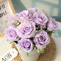 Simulation Rose Bouquet Wedding Nordic Fake Flower Decoration Cross-border Flower Green Wall Silk Flower Living Room Table Decoration