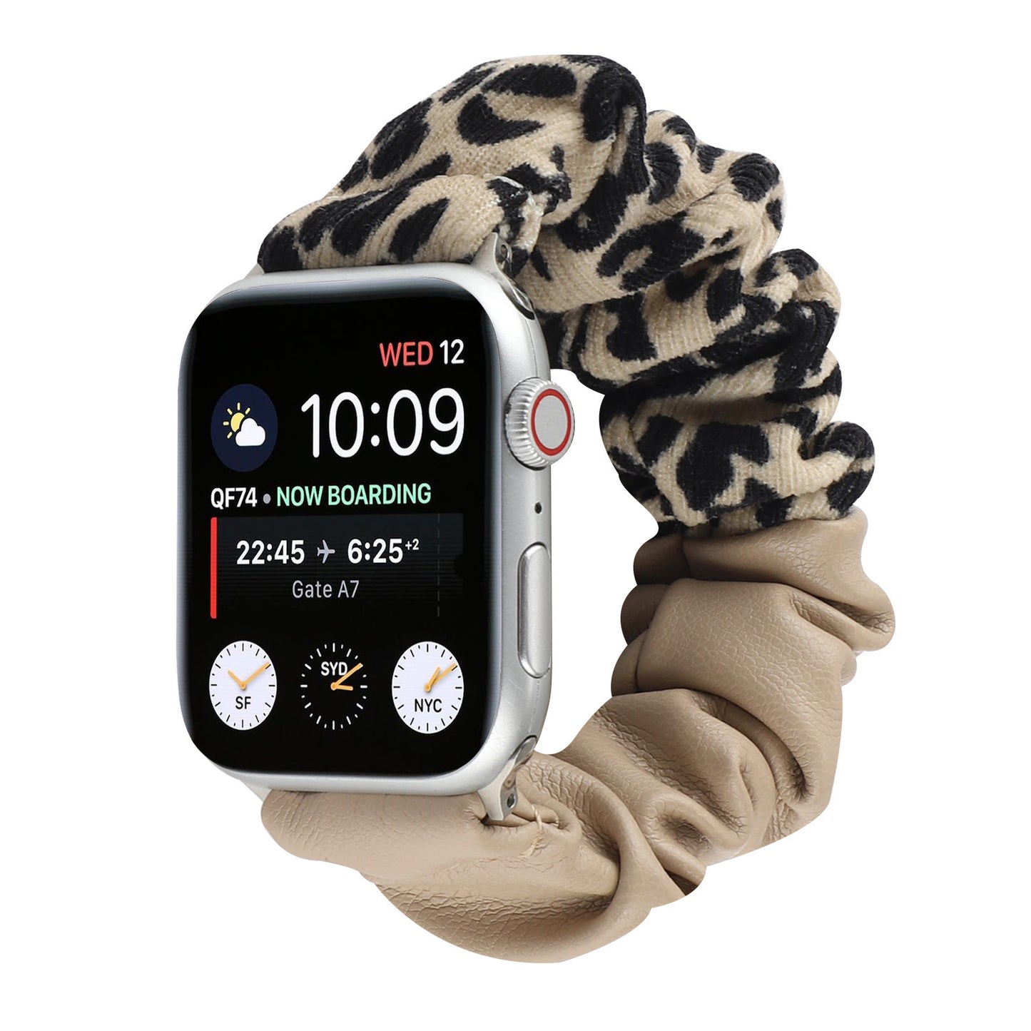 Stitching Cloth Hair Ring Strap Se Leopard Print Large Intestine Ring Watch Strap