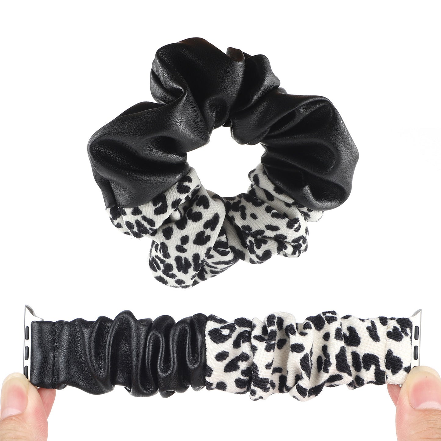 Stitching Cloth Hair Ring Strap Se Leopard Print Large Intestine Ring Watch Strap