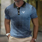 Men's Short-sleeved Polo Shirt Plaid Bat Pattern