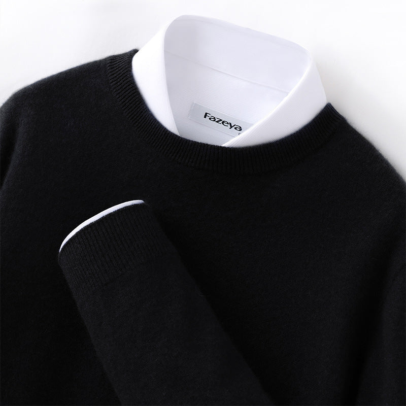 Men's Long Sleeve Pullover Business Casual Sweater Autumn And Winter Wild Thickened