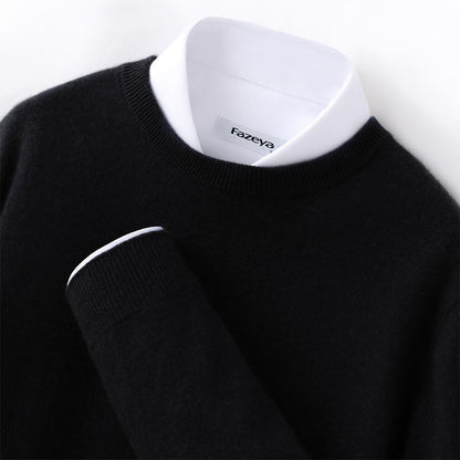 Men's Long Sleeve Pullover Business Casual Sweater Autumn And Winter Wild Thickened
