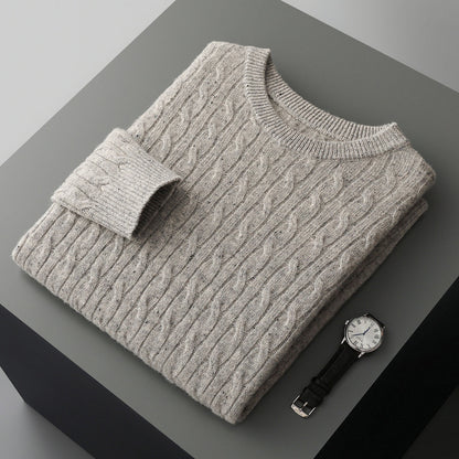 New Fashion Twist Round Neck Sweater For Men
