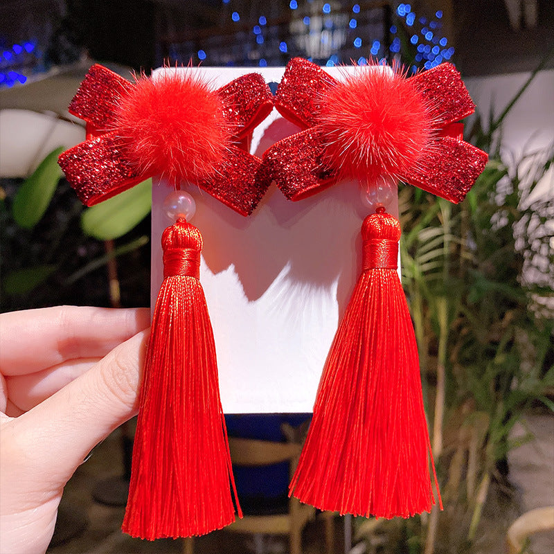 Girl costume fringe stepping Chinese style hairpin