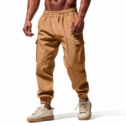 Loose Multi-pocket Workwear Ankle Banded Slacks